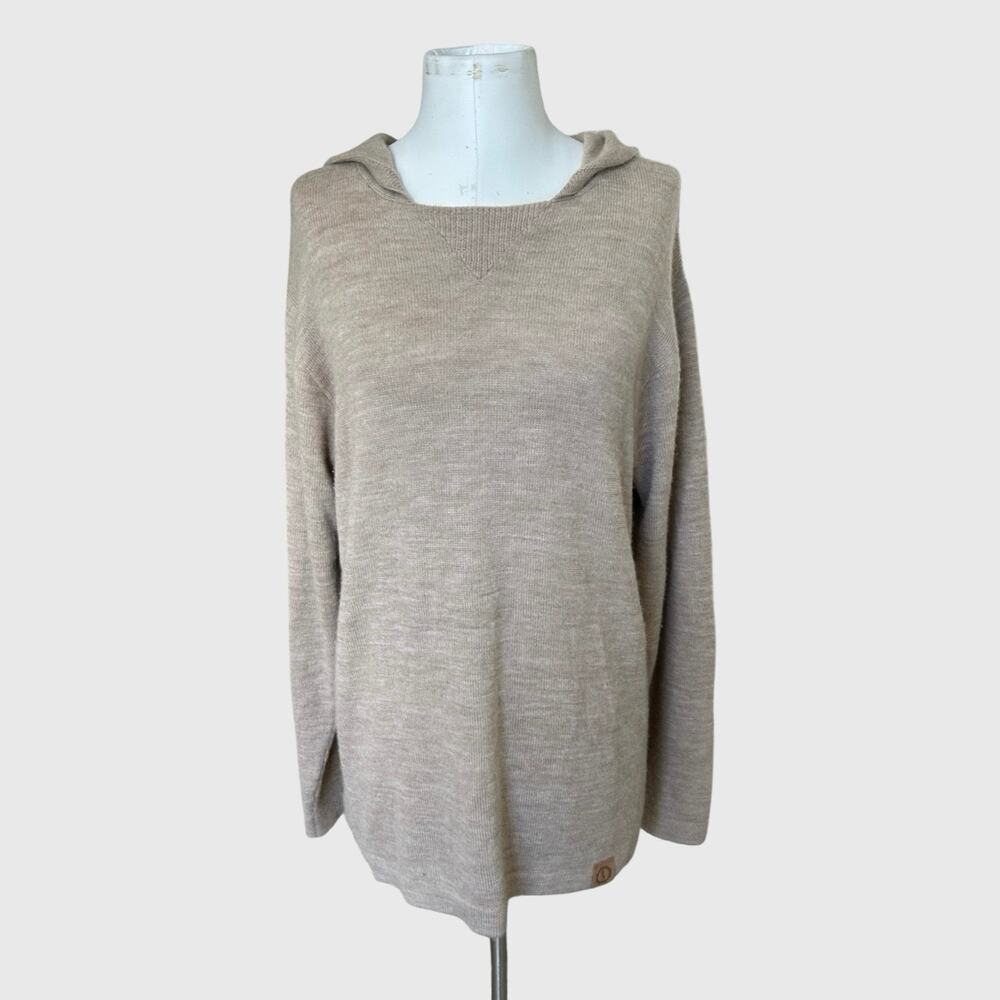 PAKA The Hoodie L Pebble Alpaca Blend Knit Sweater Pullover Neutral Gorpcore